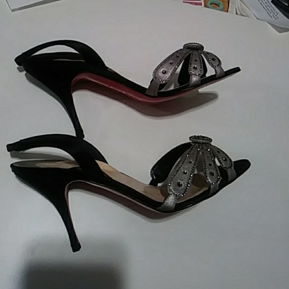 LOUBOUTIN SLING BACKS 3,5 INCH W CRYSTALS SIZE 37 - Picture 7 of 8